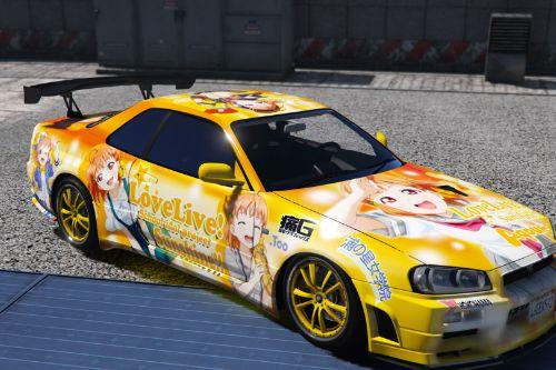 Itasha "LoveLive!Sunshine!! Chika" Nissan GT-R BNR34